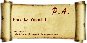 Panitz Amadil névjegykártya